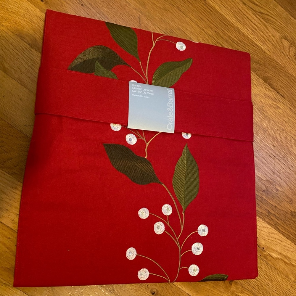 Crate & Barrel holiday table runner